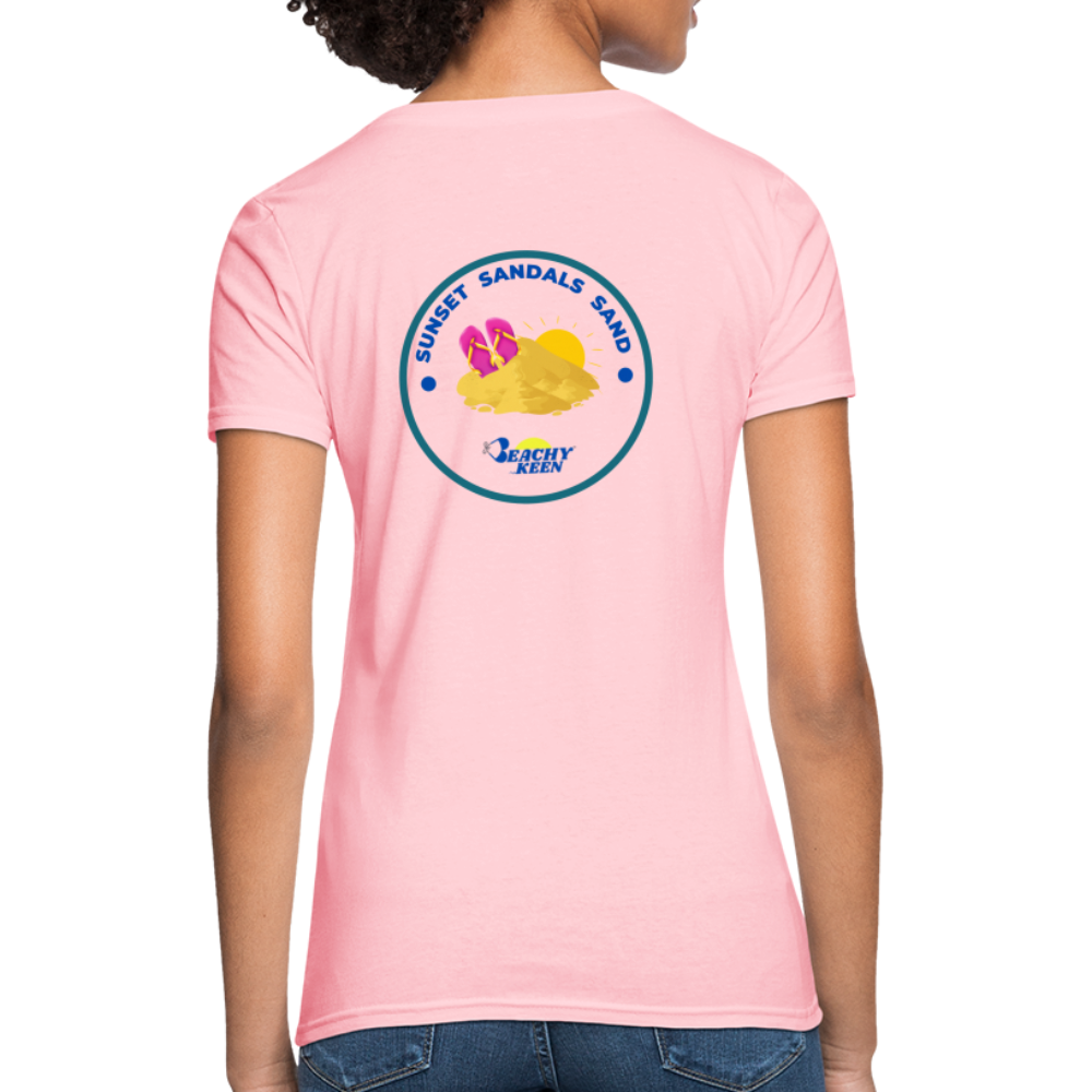 Sunsets Sandals and Sand Women's T-Shirt - pink