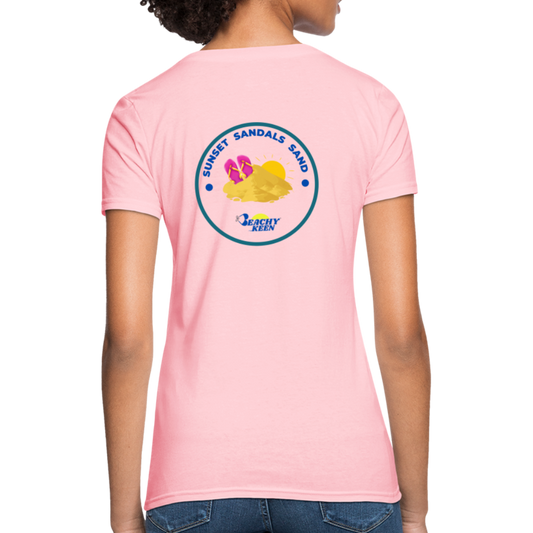 Sunsets Sandals and Sand Women's T-Shirt - pink