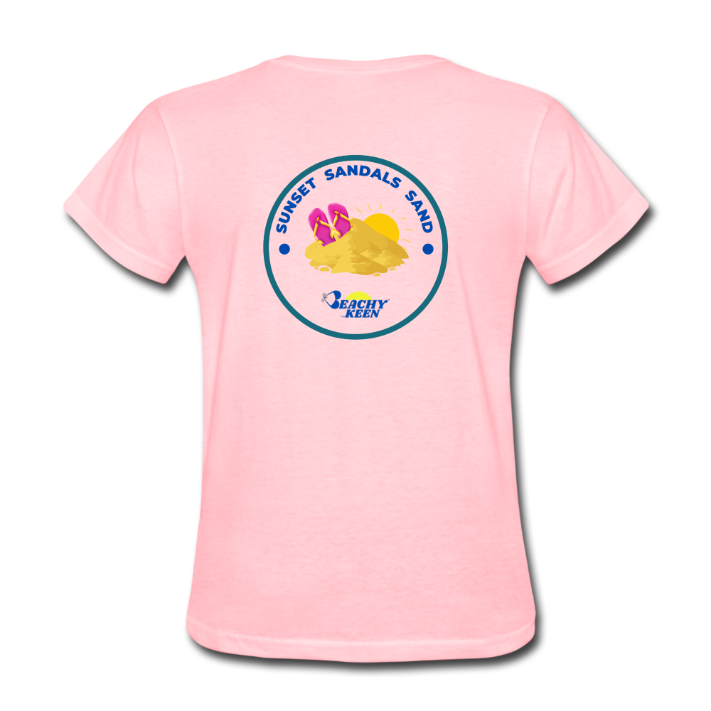 Sunsets Sandals and Sand Women's T-Shirt - pink