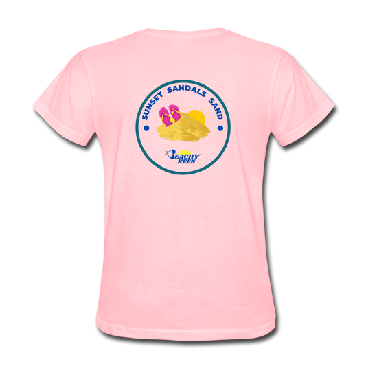 Sunsets Sandals and Sand Women's T-Shirt - pink
