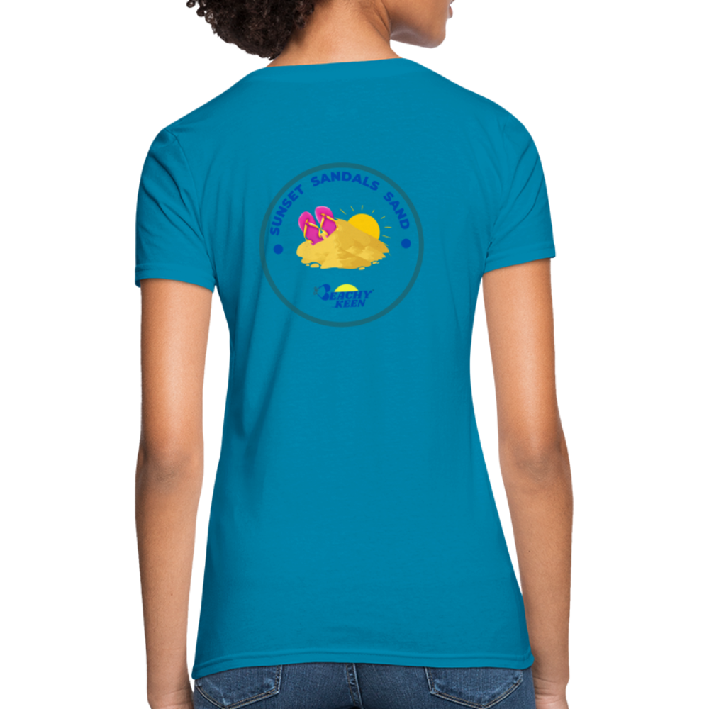 Sunsets Sandals and Sand Women's T-Shirt - turquoise