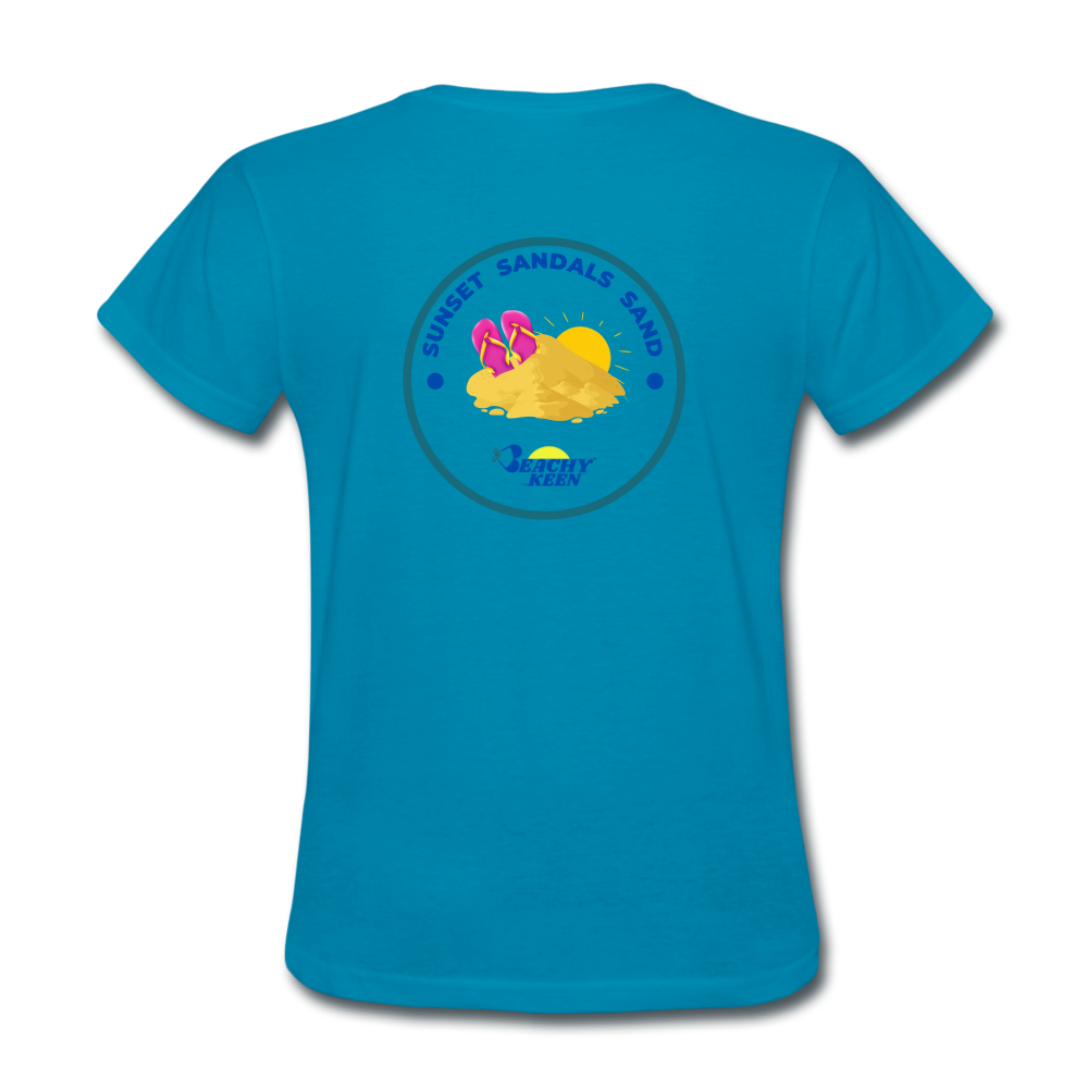Sunsets Sandals and Sand Women's T-Shirt - turquoise