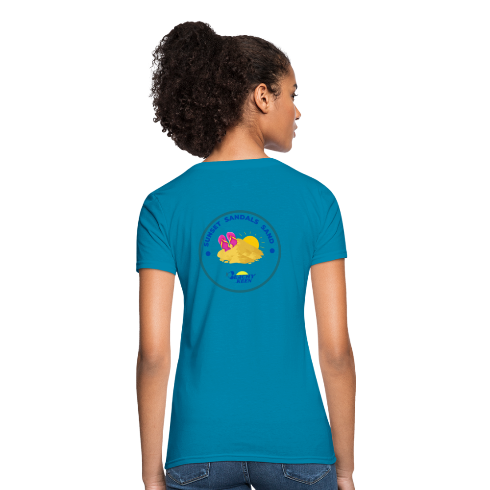 Sunsets Sandals and Sand Women's T-Shirt - turquoise