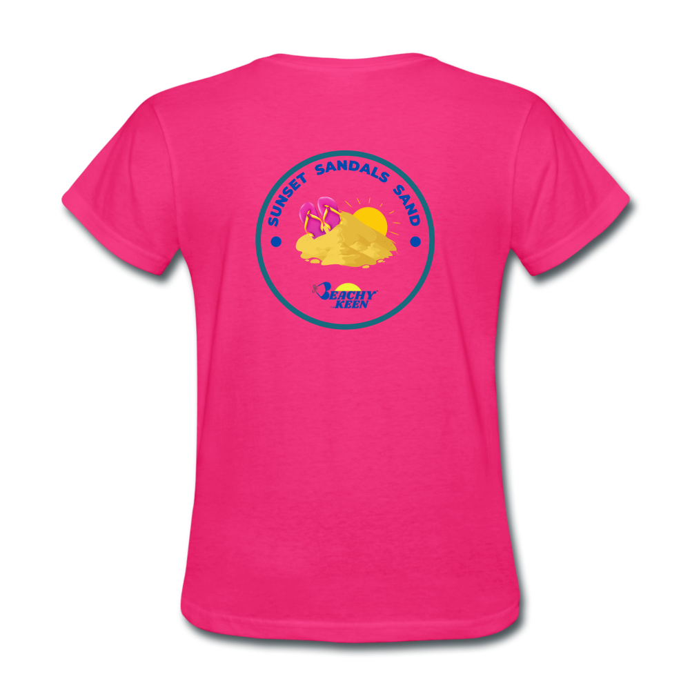Sunsets Sandals and Sand Women's T-Shirt - fuchsia