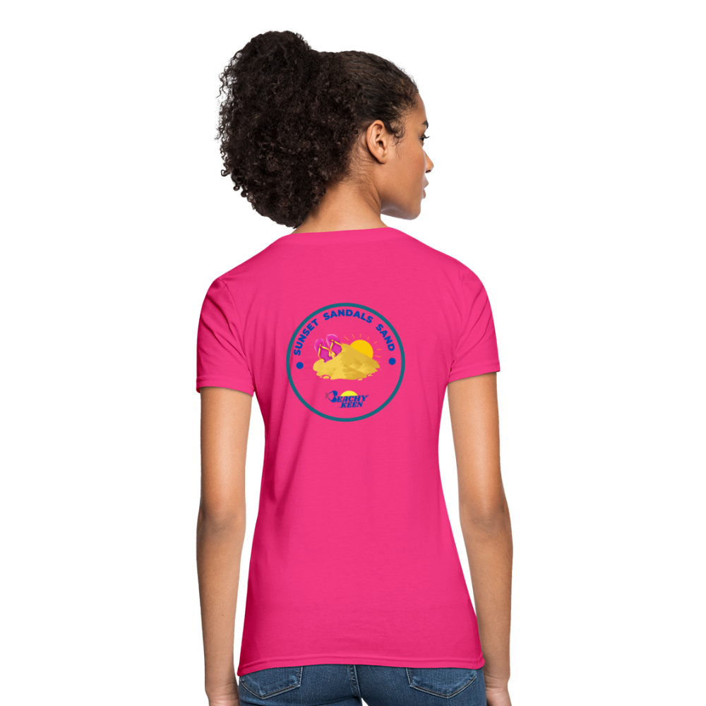 Sunsets Sandals and Sand Women's T-Shirt - fuchsia