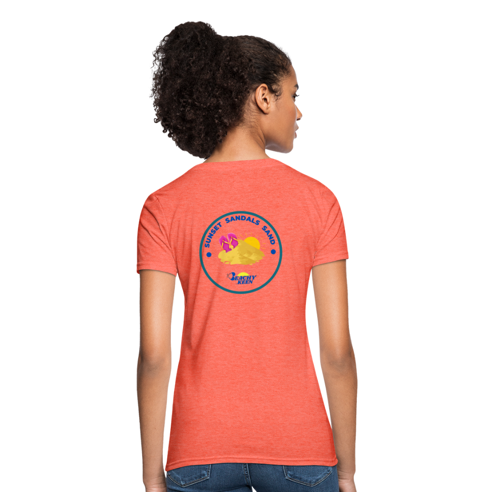 Sunsets Sandals and Sand Women's T-Shirt - heather coral