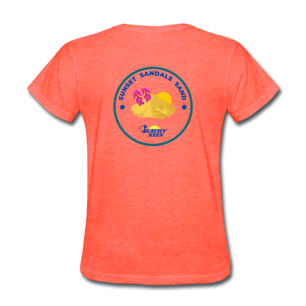 Sunsets Sandals and Sand Women's T-Shirt - heather coral