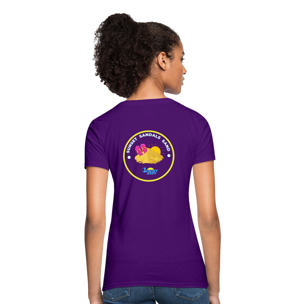 Sunsets Sandals and Sand Women's T-Shirt - purple