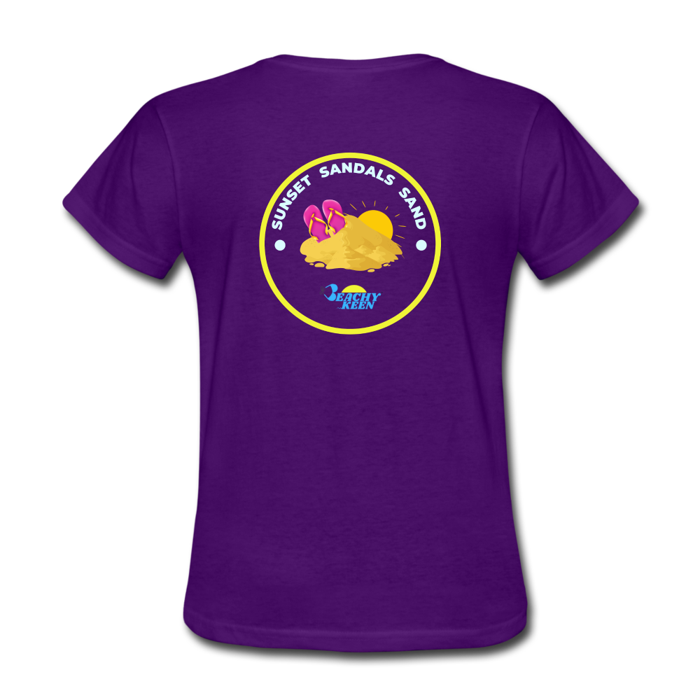 Sunsets Sandals and Sand Women's T-Shirt - purple