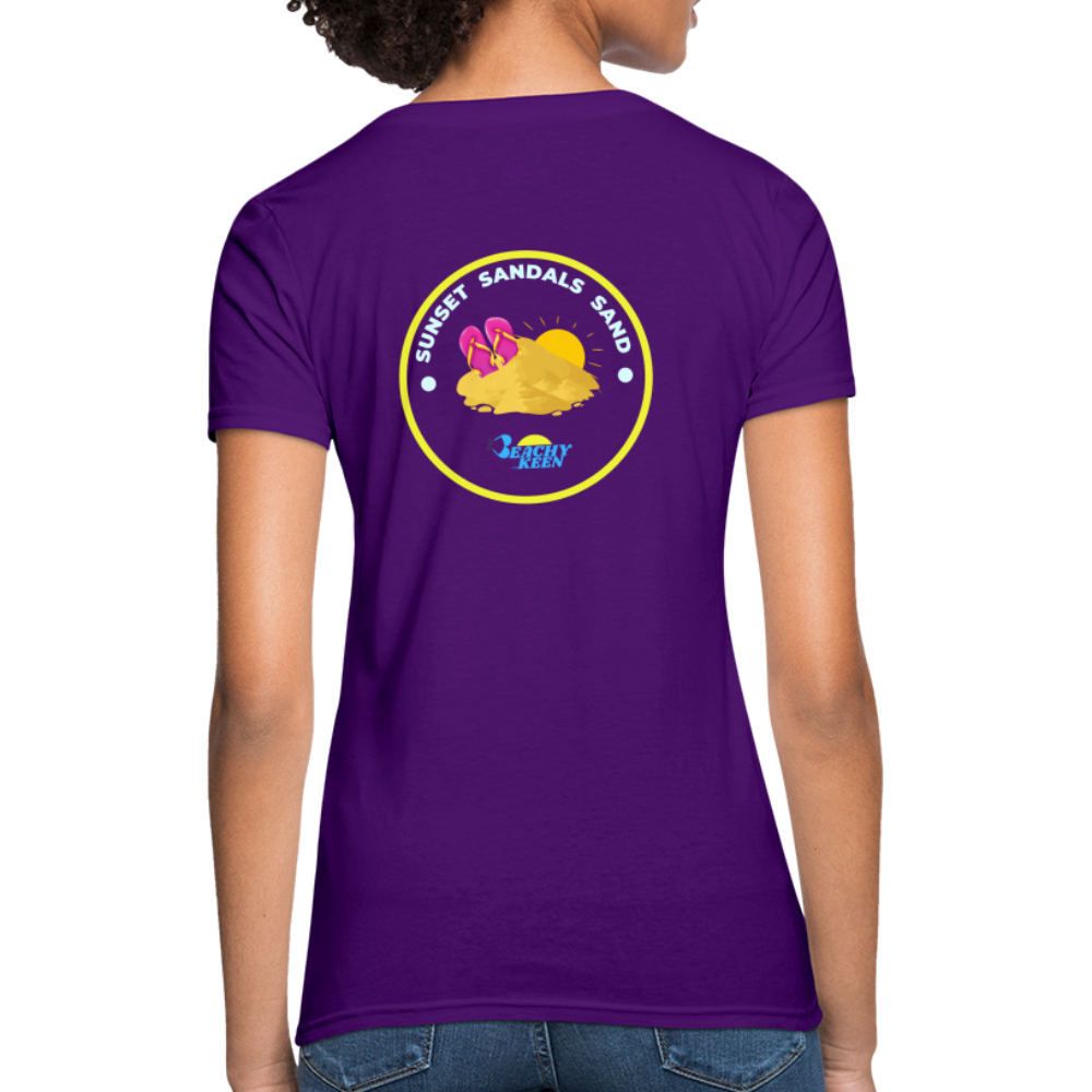 Sunsets Sandals and Sand Women's T-Shirt - purple