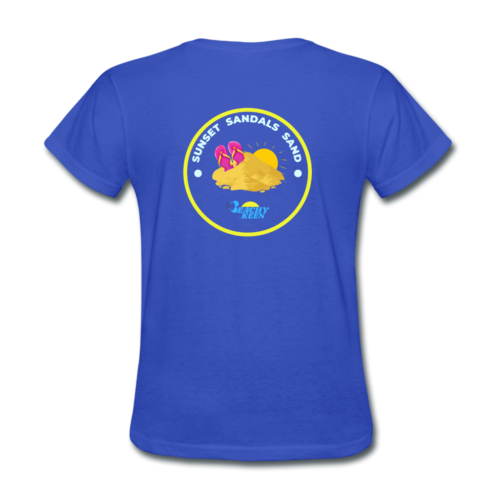 Sunsets Sandals and Sand Women's T-Shirt - royal blue