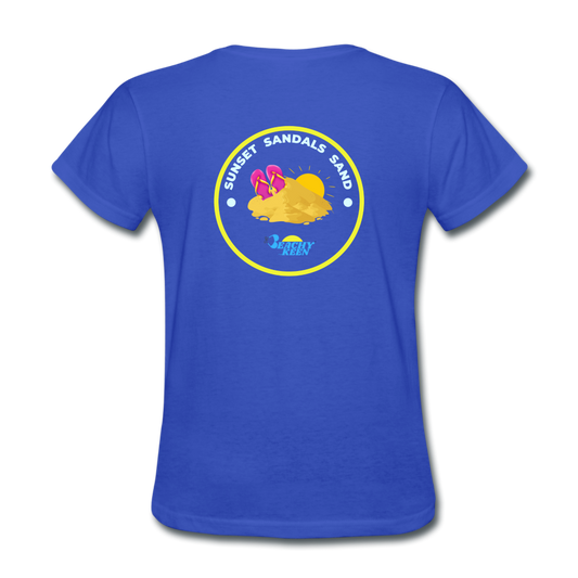 Sunsets Sandals and Sand Women's T-Shirt - royal blue