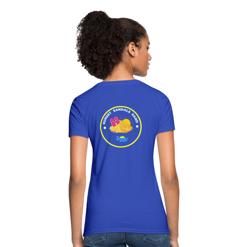 Sunsets Sandals and Sand Women's T-Shirt - royal blue