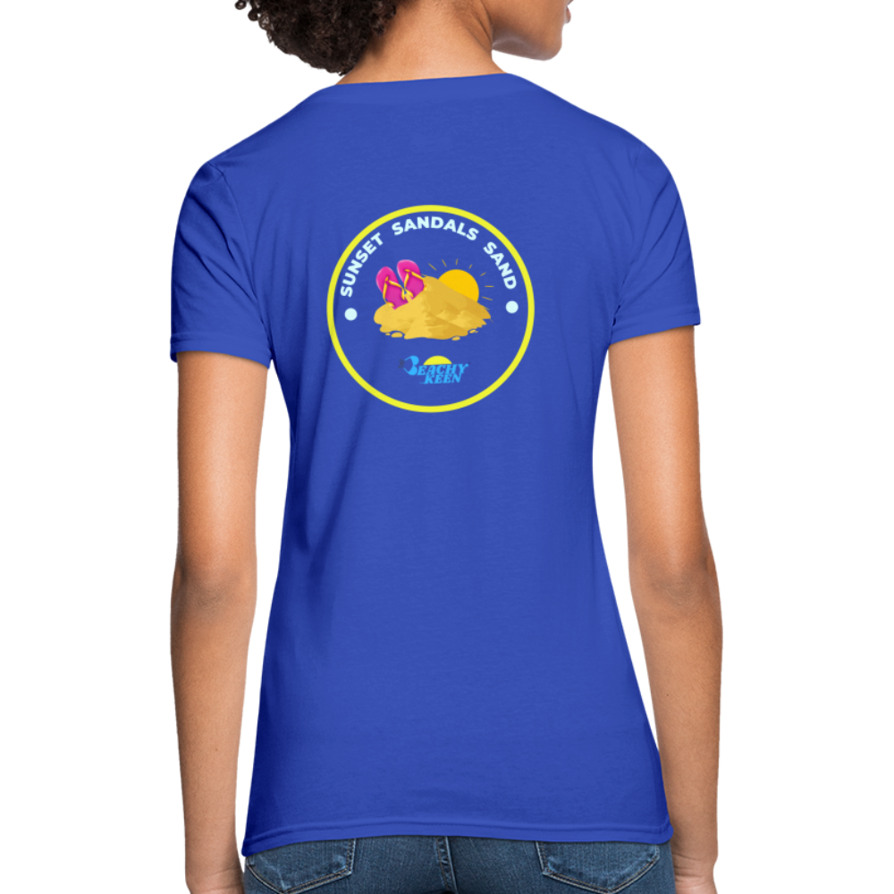 Sunsets Sandals and Sand Women's T-Shirt - royal blue
