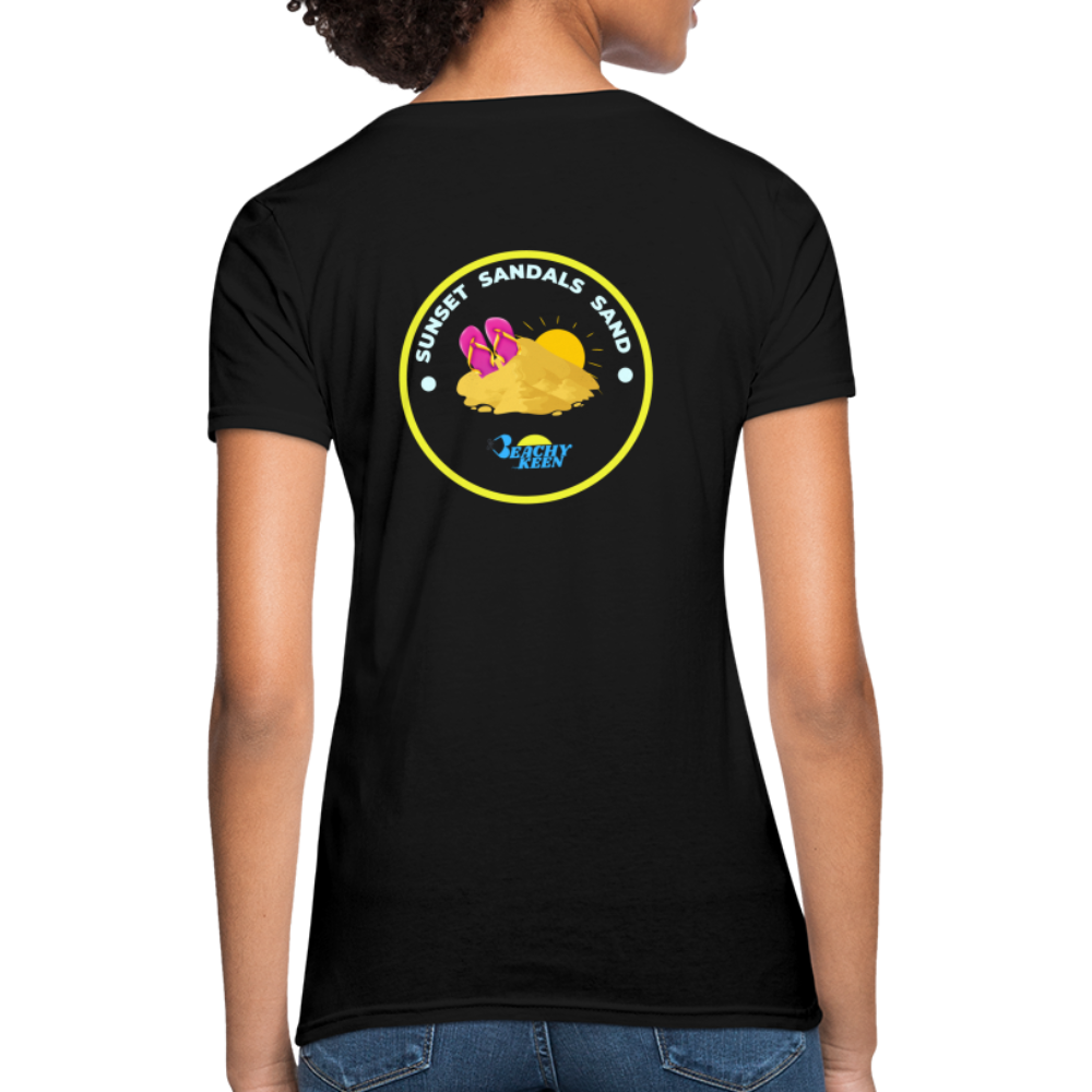 Sunsets Sandals and Sand Women's T-Shirt - black