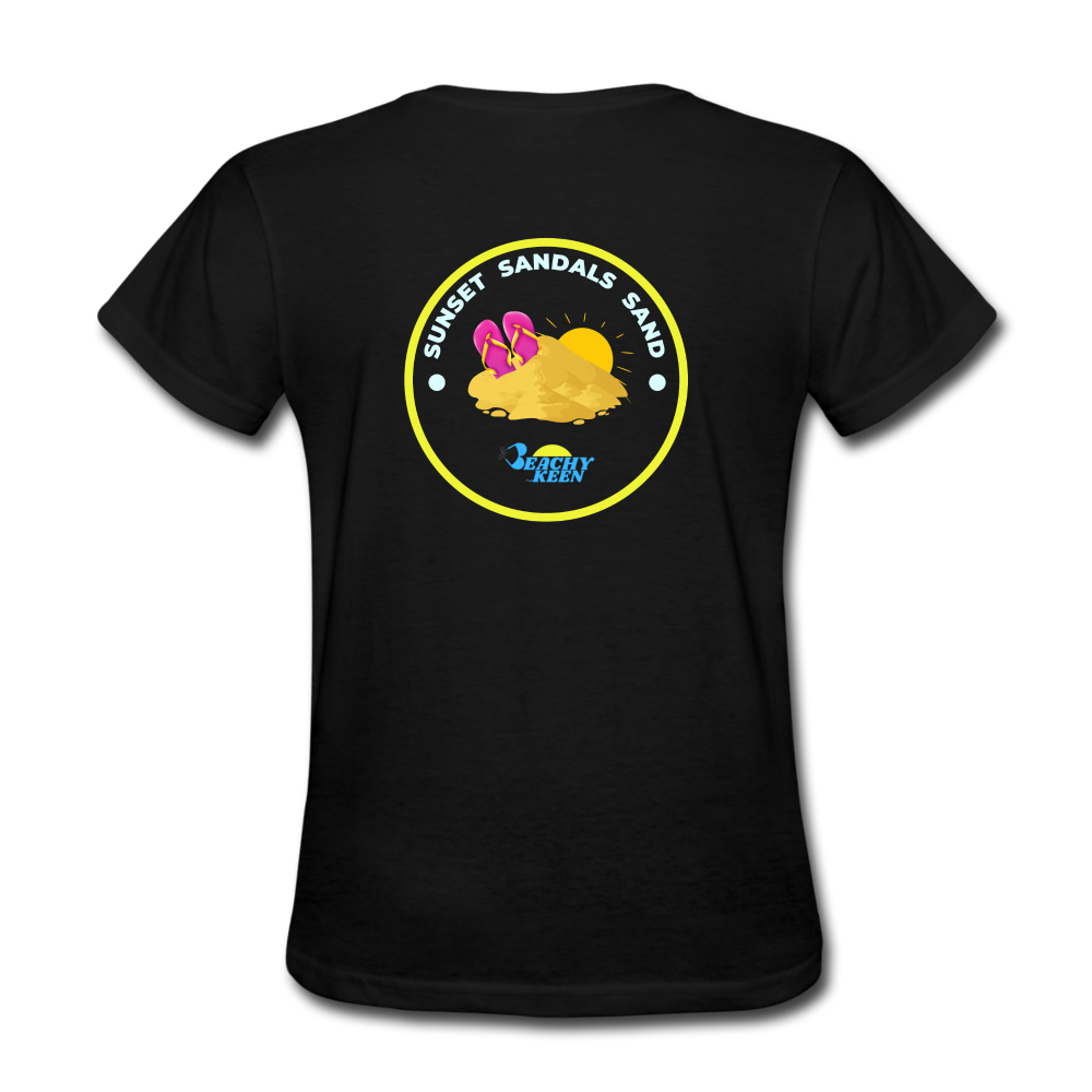 Sunsets Sandals and Sand Women's T-Shirt - black