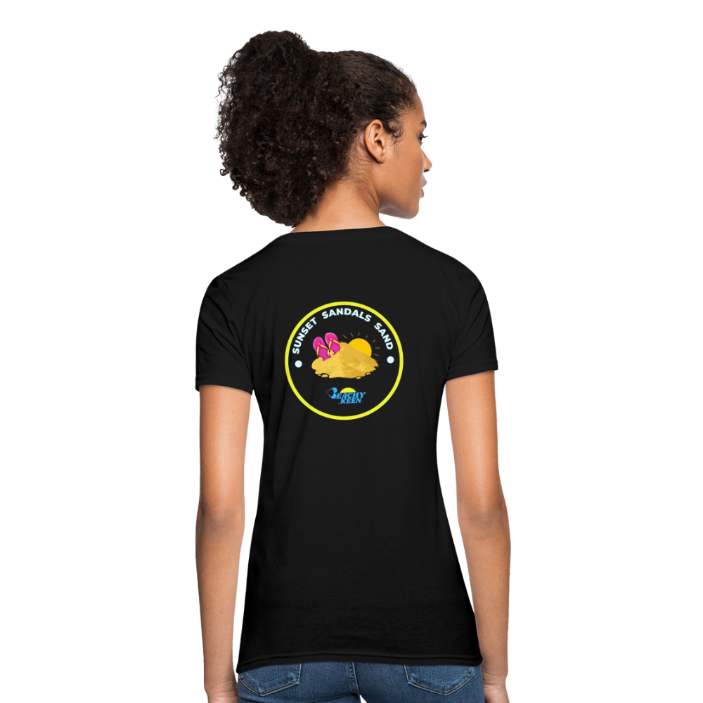 Sunsets Sandals and Sand Women's T-Shirt - black