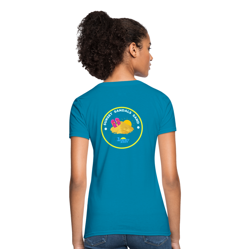 Sunsets Sandals and Sand Women's T-Shirt - turquoise