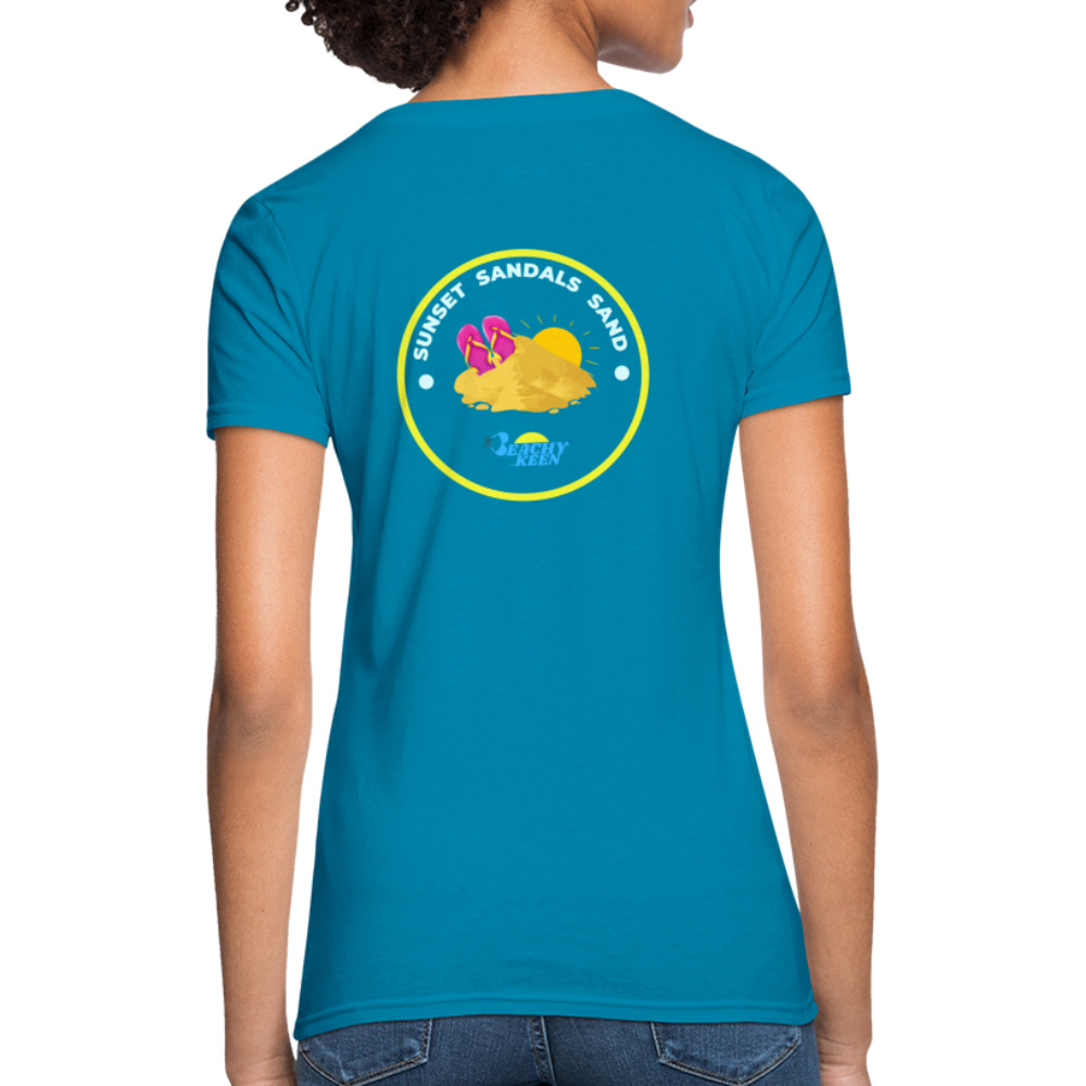 Sunsets Sandals and Sand Women's T-Shirt - turquoise