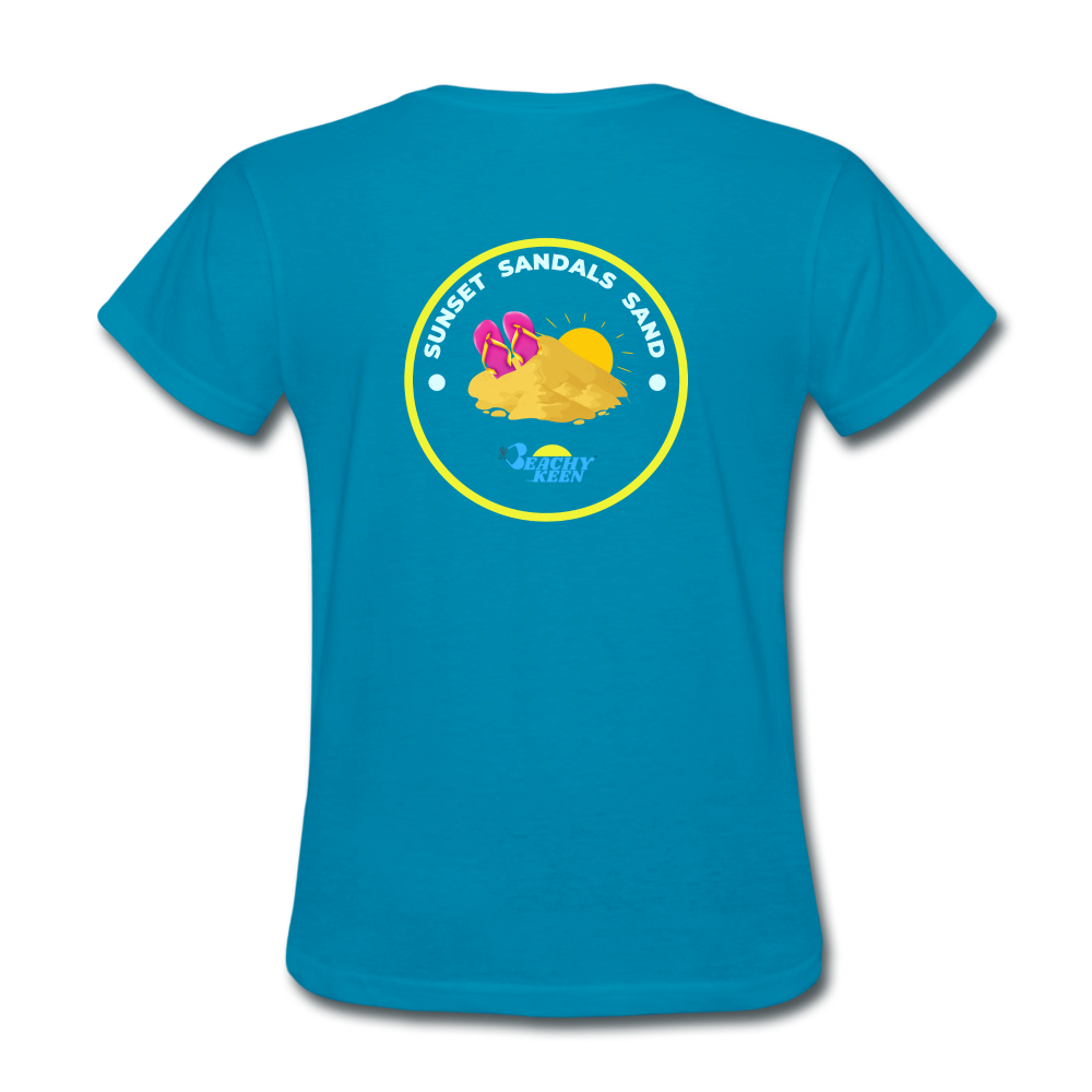 Sunsets Sandals and Sand Women's T-Shirt - turquoise