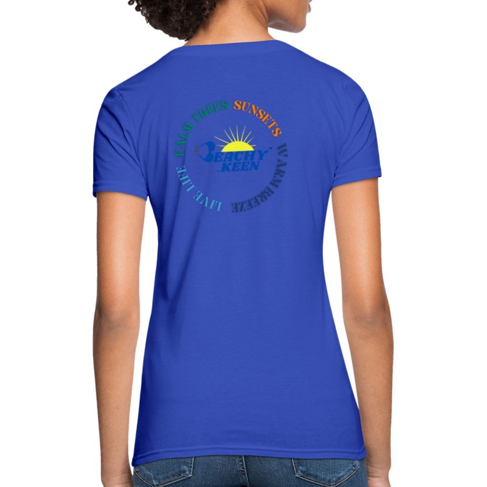 Palm Trees Sunsets and Warm Breeze Women's T-Shirt - royal blue