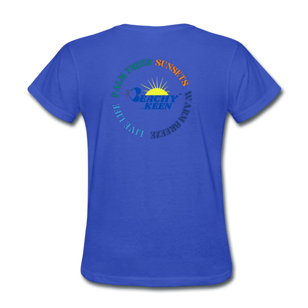 Palm Trees Sunsets and Warm Breeze Women's T-Shirt - royal blue