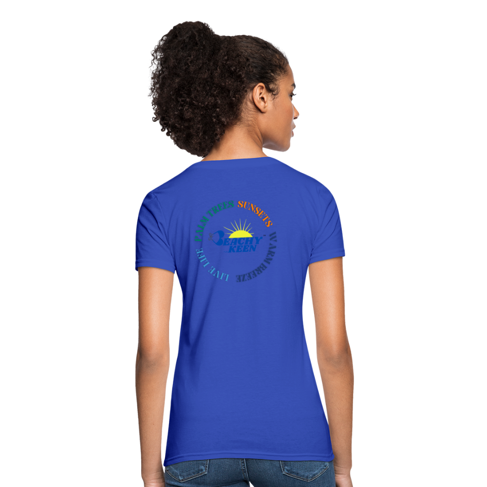 Palm Trees Sunsets and Warm Breeze Women's T-Shirt - royal blue
