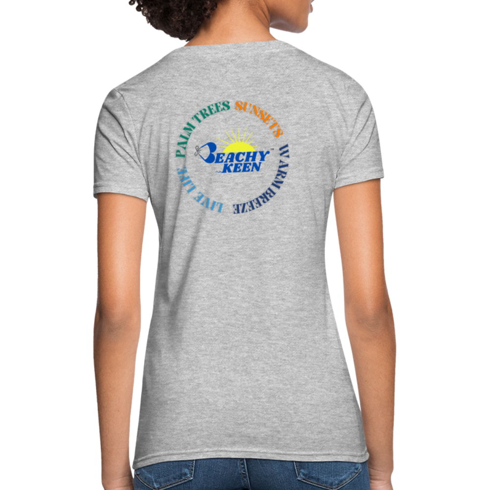 Palm Trees Sunsets and Warm Breeze Women's T-Shirt - heather gray