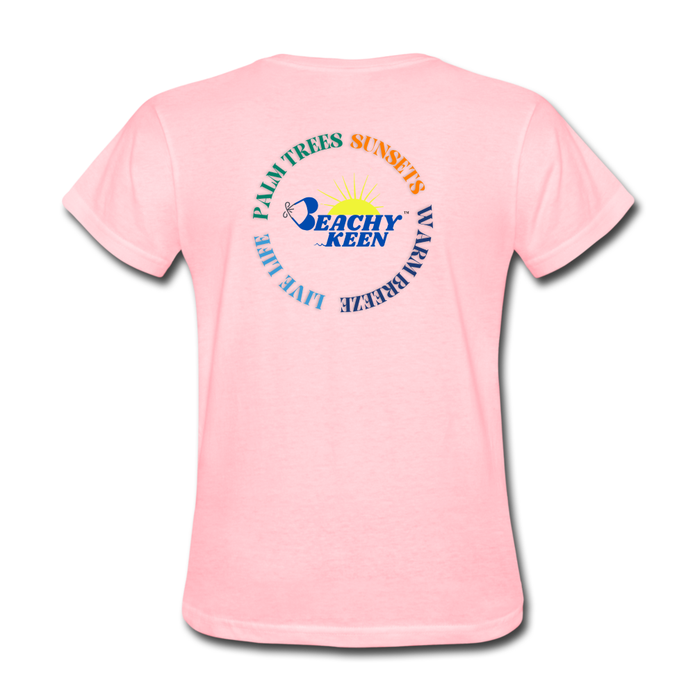 Palm Trees Sunsets and Warm Breeze Women's T-Shirt - pink