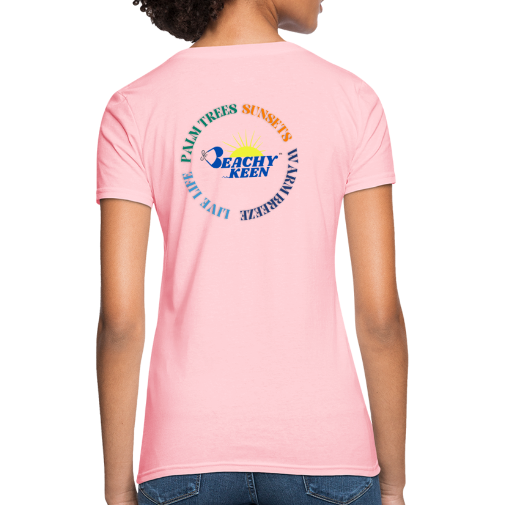 Palm Trees Sunsets and Warm Breeze Women's T-Shirt - pink