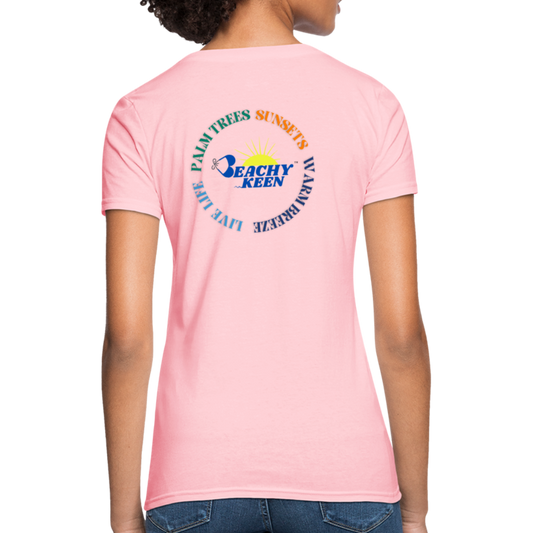 Palm Trees Sunsets and Warm Breeze Women's T-Shirt - pink