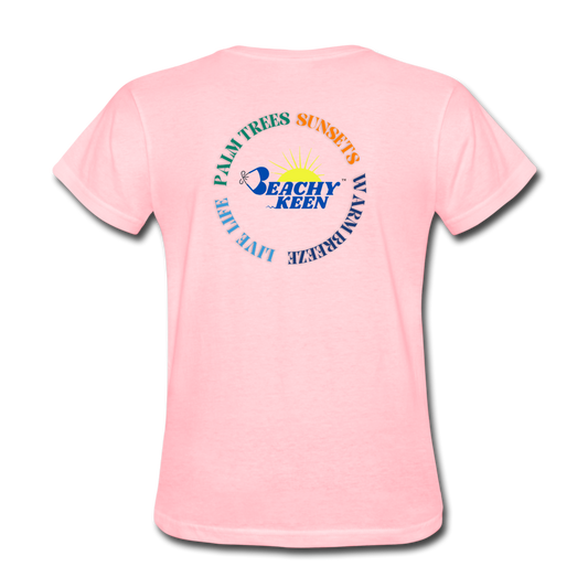 Palm Trees Sunsets and Warm Breeze Women's T-Shirt - pink