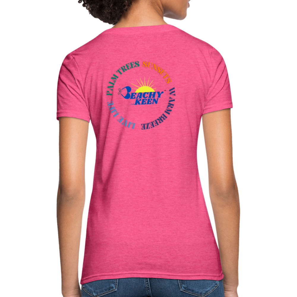 Palm Trees Sunsets and Warm Breeze Women's T-Shirt - heather pink