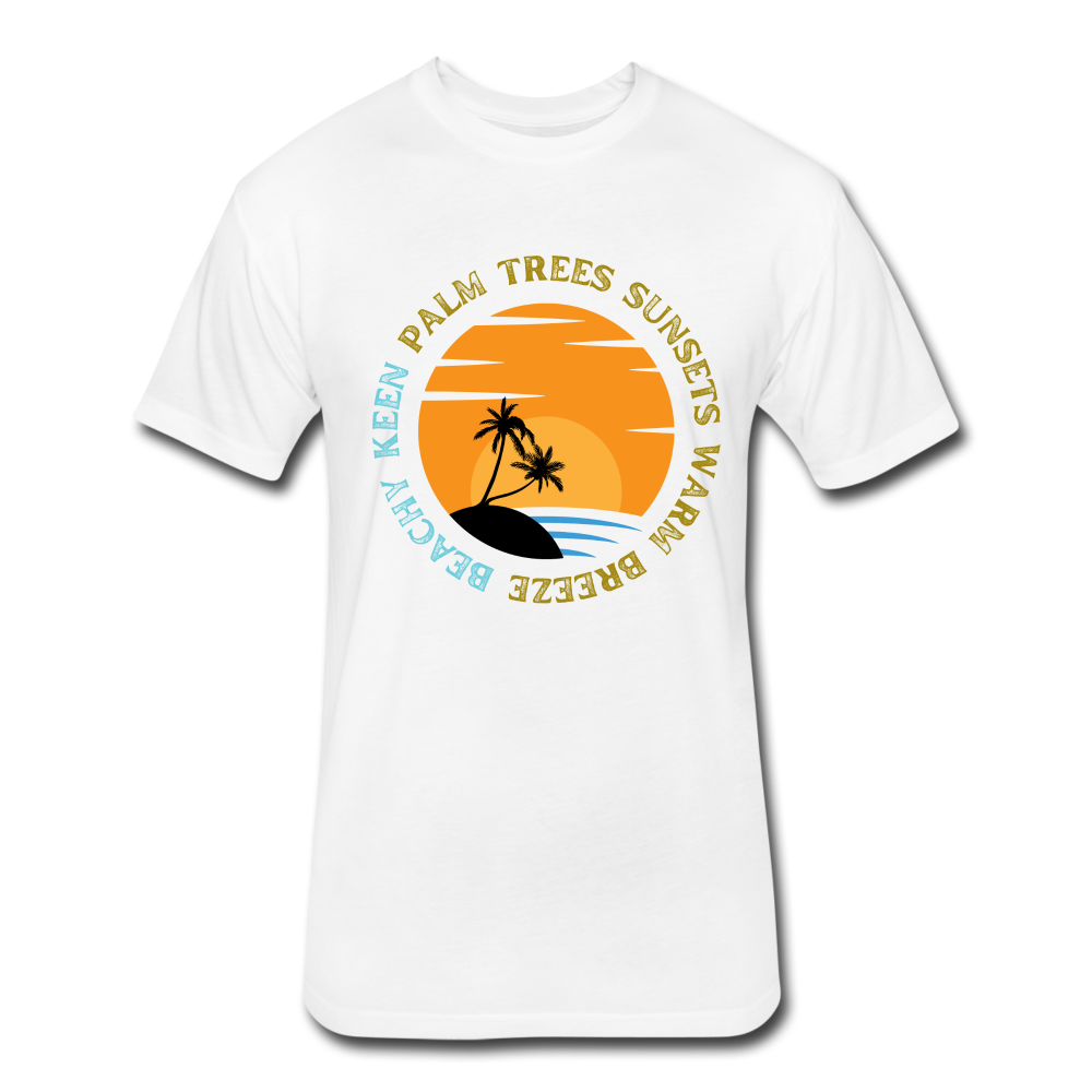 Beachy Keen Palm Trees and Warm Breeze T by Next Level - white