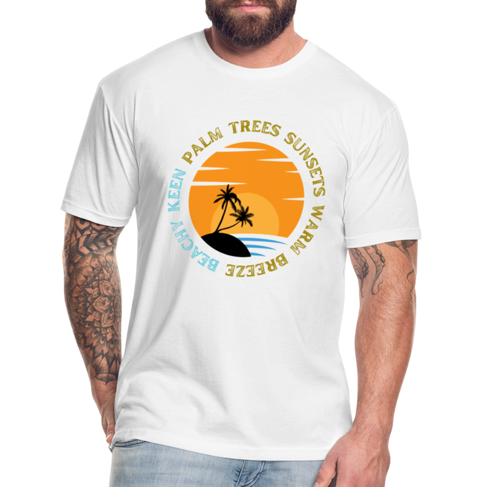 Beachy Keen Palm Trees and Warm Breeze T by Next Level - white