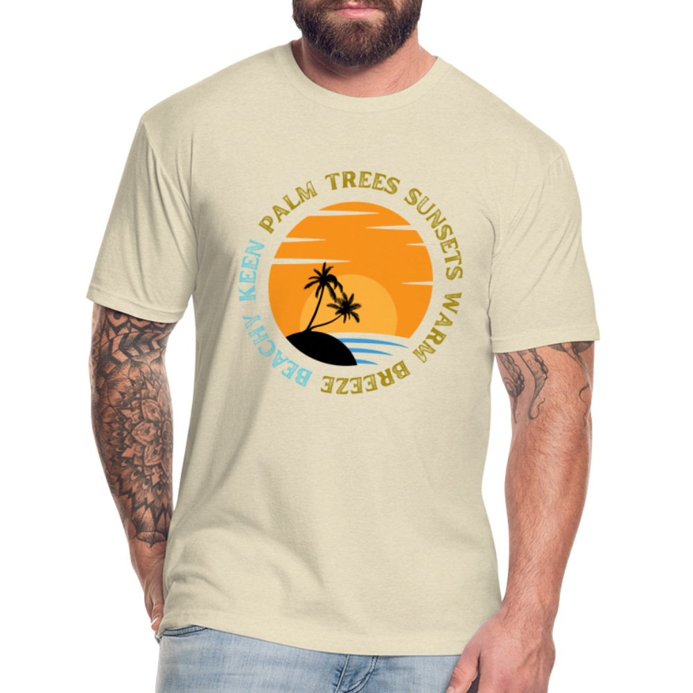 Beachy Keen Palm Trees and Warm Breeze T by Next Level - heather cream