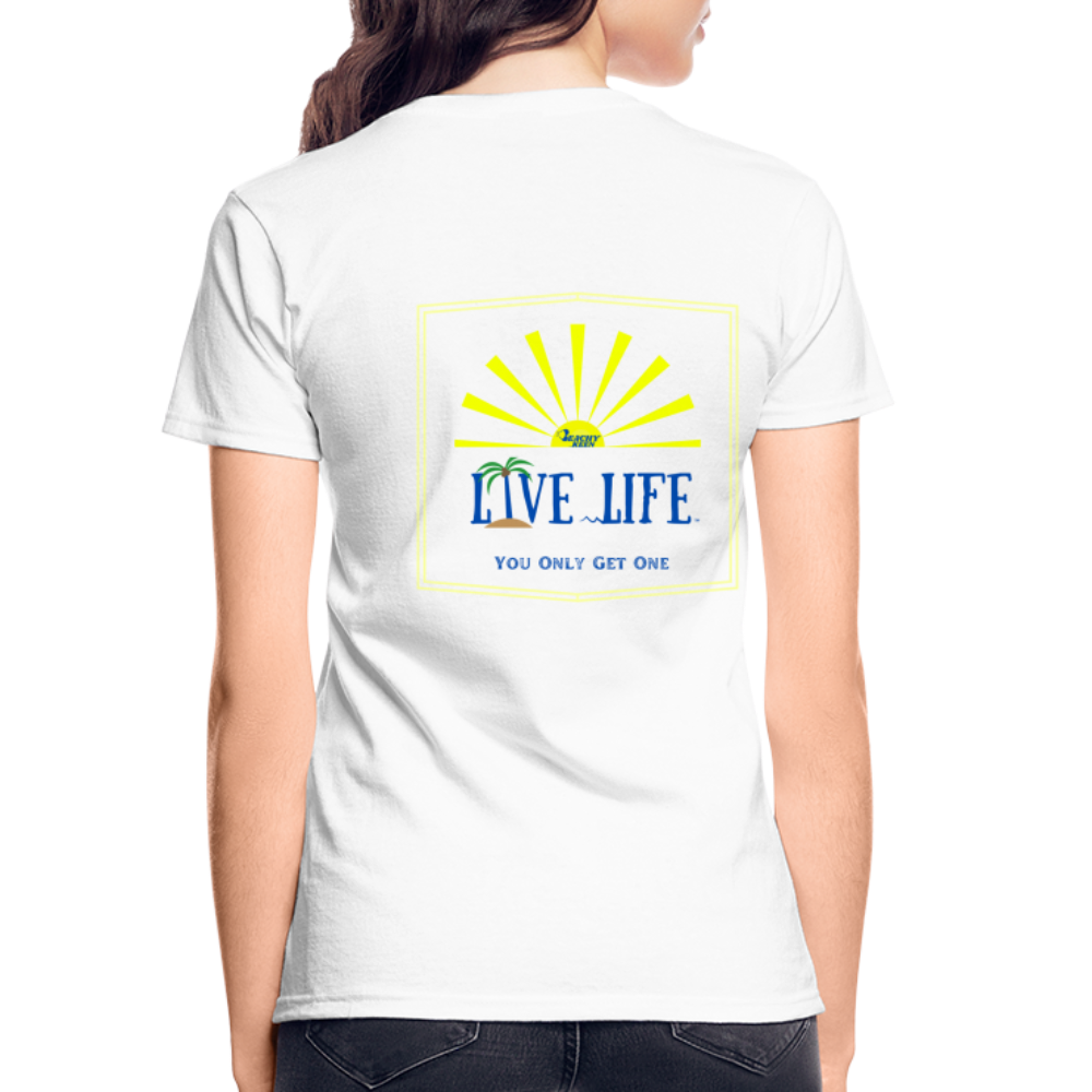 Live Life Sunburst Ultra Cotton Ladies T-Shirt - white