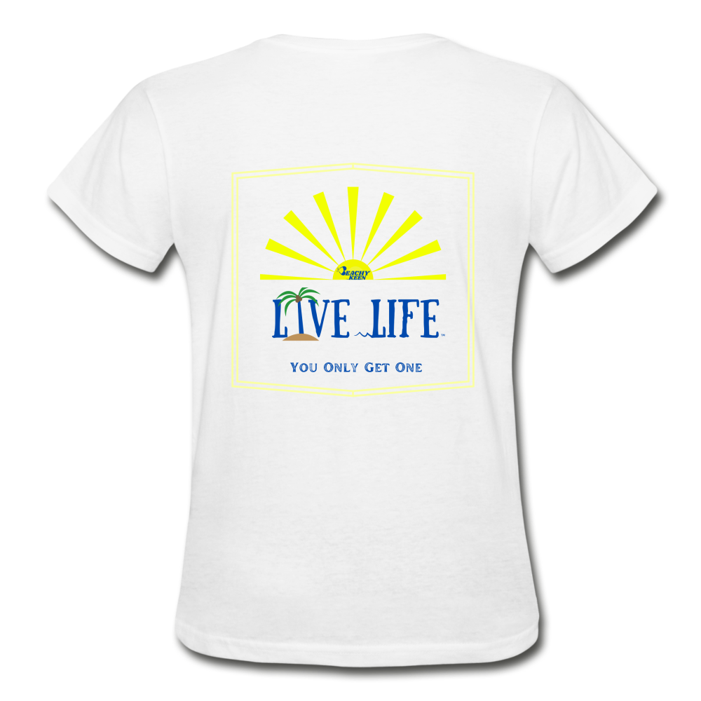 Live Life Sunburst Ultra Cotton Ladies T-Shirt - white