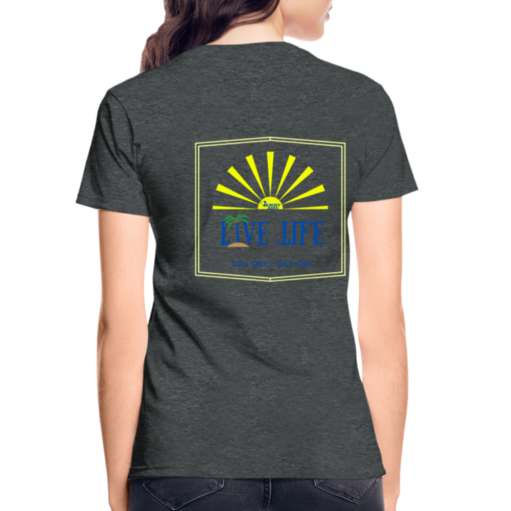 Live Life Sunburst Ultra Cotton Ladies T-Shirt - deep heather