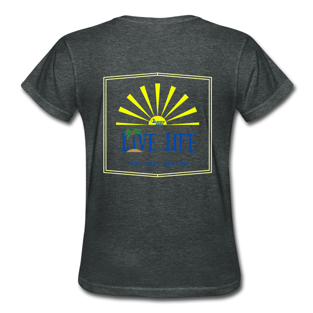 Live Life Sunburst Ultra Cotton Ladies T-Shirt - deep heather