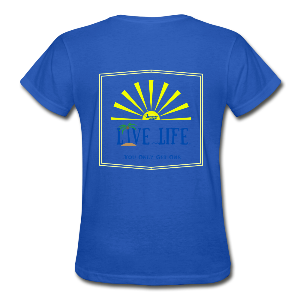Live Life Sunburst Ultra Cotton Ladies T-Shirt - royal blue