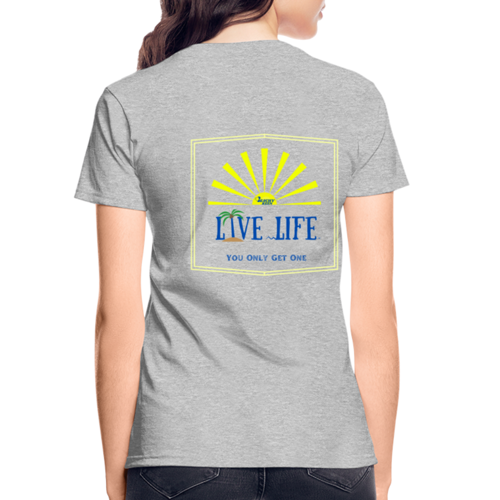 Live Life Sunburst Ultra Cotton Ladies T-Shirt - heather gray