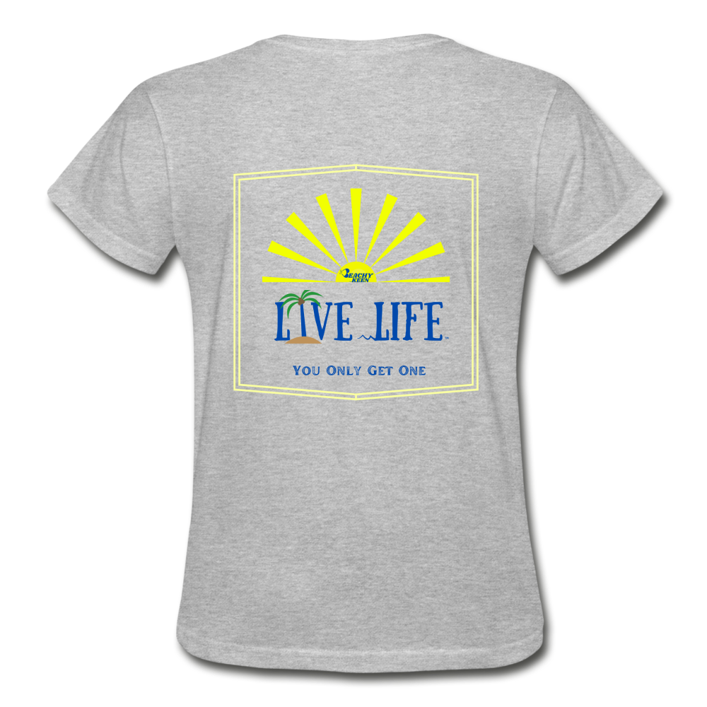 Live Life Sunburst Ultra Cotton Ladies T-Shirt - heather gray