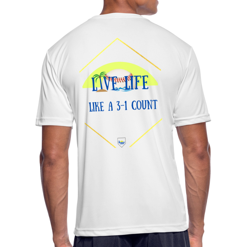 Men's Live Life Like a 3-1 count Moisture Wicking Performance T-Shirt - white