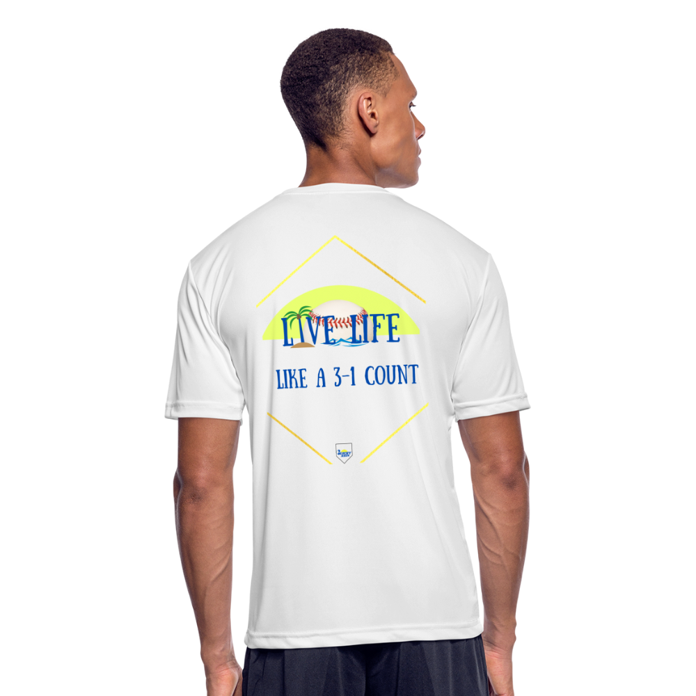 Men's Live Life Like a 3-1 count Moisture Wicking Performance T-Shirt - white