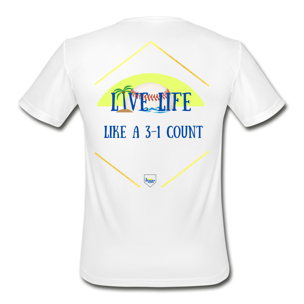 Men's Live Life Like a 3-1 count Moisture Wicking Performance T-Shirt - white