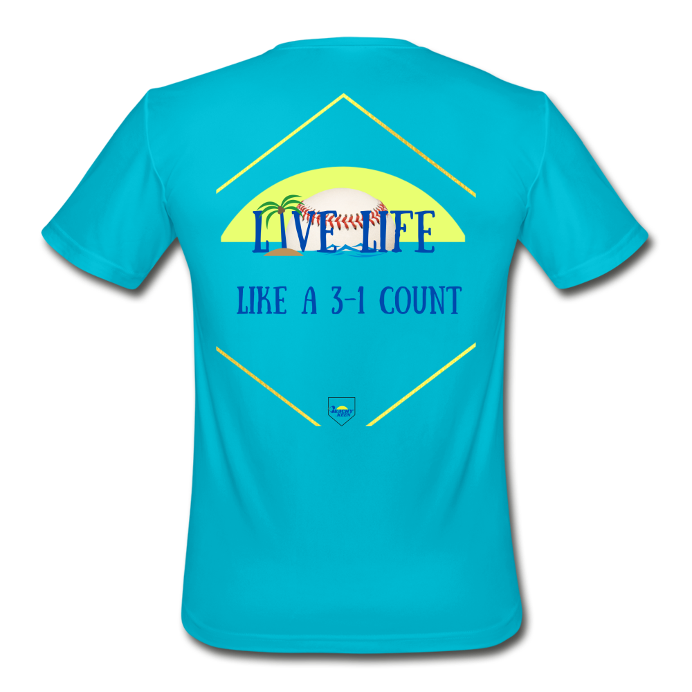 Men's Live Life Like a 3-1 count Moisture Wicking Performance T-Shirt - turquoise