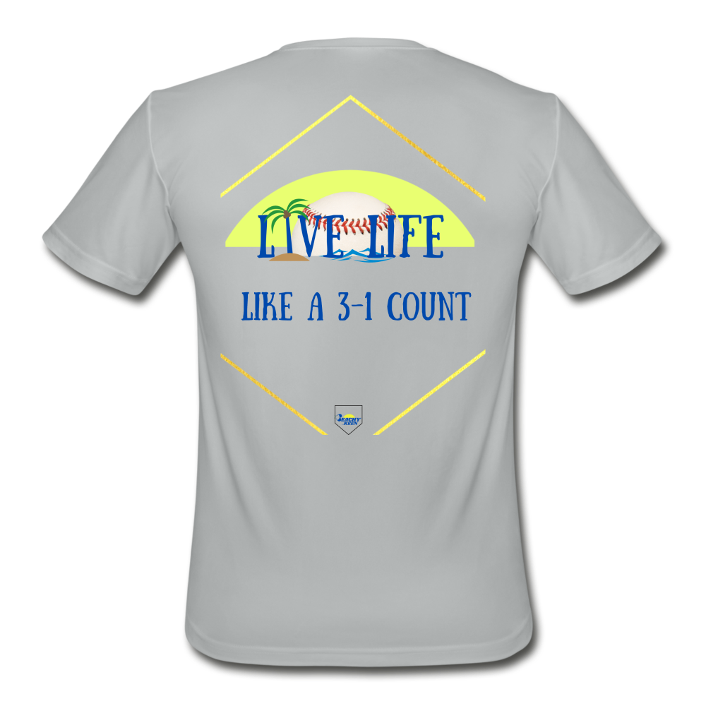 Men's Live Life Like a 3-1 count Moisture Wicking Performance T-Shirt - silver