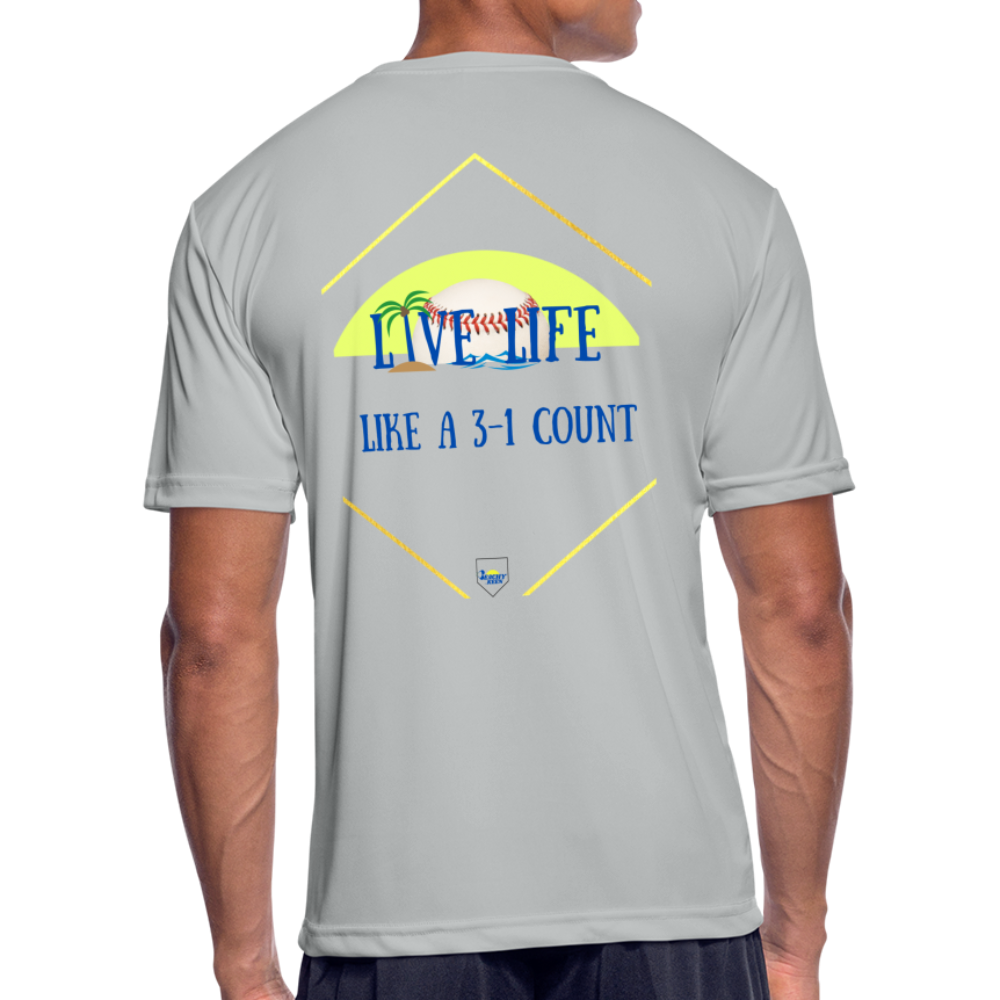 Men's Live Life Like a 3-1 count Moisture Wicking Performance T-Shirt - silver