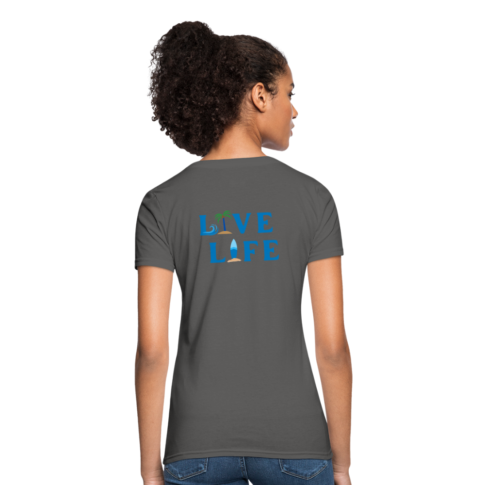 Live Life Beachy Keen - charcoal